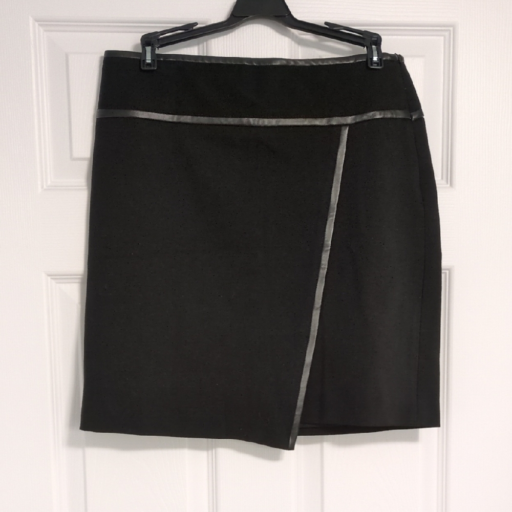 Black Asymmetrical Wrap Mini Skirt